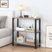 3 Tier Bookshelf, Industrial Wood and Metal Book Shelf and Bookcase, Short Book Case for Office Living Room Bedroom, Light Grey