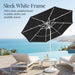 10Ft 3-Tier Patio Umbrella White Pole, Outdoor Market Umbrella with Push Button Tilt and Crank Lift, Steel Pole Umbrella for Backyard Patio Pool Outdoor Shade