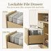 4 Drawer Fluted File Cabinet with Lock for Home Office