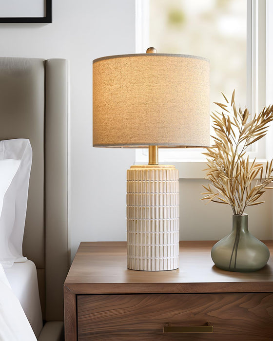 23'' Bedside Table Lamp for Bedroom Nightstands, Birthday Gifts for Women Mom, House Warming Gifts New Home Decor, Ceramic Lamp for Living Room, White Modern Bedroom Lamp