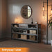 47 Inch Console Sofa Table with Drawer, Industrial Entryway Table with Storage Shelves, Storage Organizer for Hallway Living Room Couch Foyer Kitchen Counter, Grey Oak