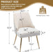 Velvet Dining Room Chairs Set of 2 Nailhead Back with Gold Legs,Beige