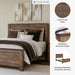 Signature Design by Ashley Trinell Casual Queen Panel Bed with Metal Slats and Nailheads, Foundation or Box Spring Needed, Dark Brown