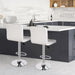X-Large Bar Stools - Counter Chairs Adjustable Counter Height Swivel Barstools Set of 4, Square PU Leather Kitchen Counter Height Bar Stools, Kitchen Island Chairs,White