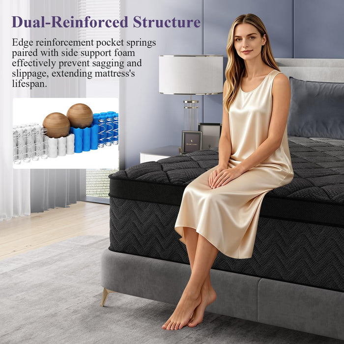 Upgraded Luxury 12 Inch Hybrid Twin Size Mattress in a Box, Medium Firm