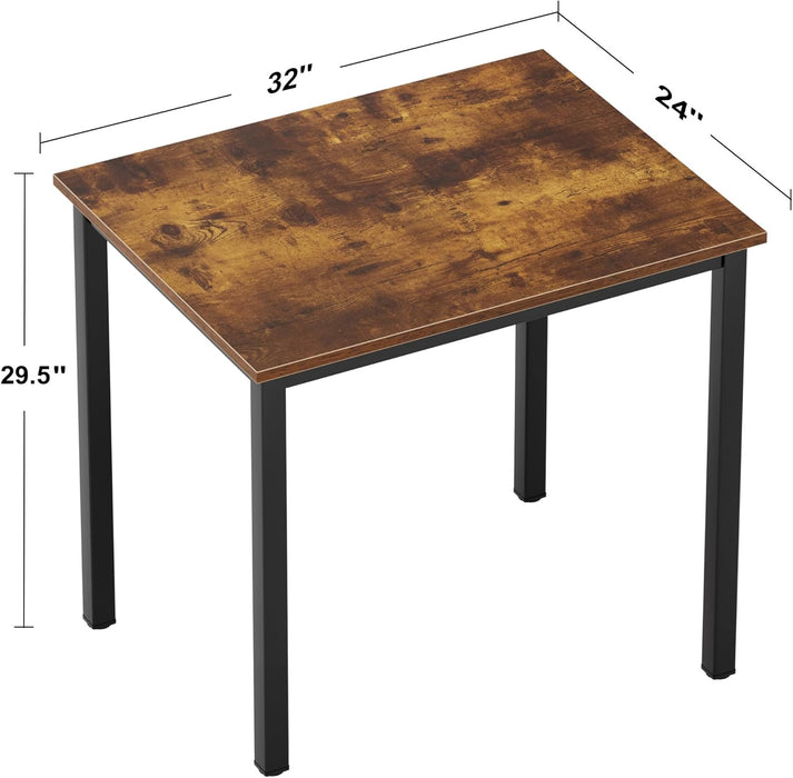 Small Computer Desk for Home&Office- 31.5'' Length Small Writing Desk Gaming Desk Students Laptop Use, Rustic Brown Desktop & Black Frame AC3FB(8060)