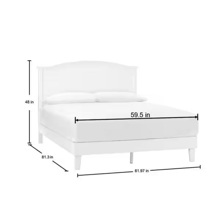 Colemont White Wood Queen Platform Bed with Curved Headboard (61.97 In. W X 48 In. H)