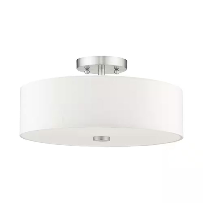 Mercury 3 Light Brushed Nickel Flush Mount