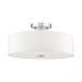 Mercury 3 Light Brushed Nickel Flush Mount