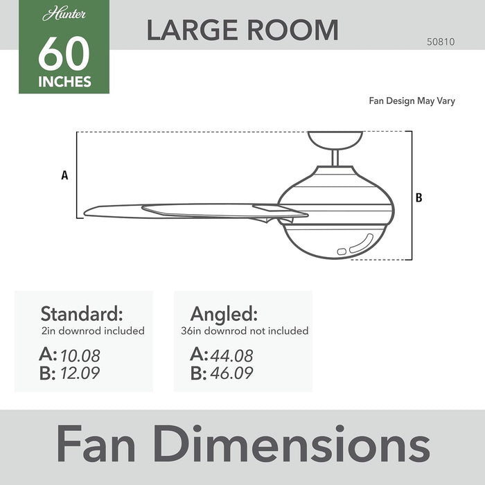Contemporary 52 Inch Matte Black Ceiling Fan