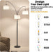 3 Lights Floor Lamp for Living Room, 78" Tall Standing Lamp with Hanging Drum Shade, Modern Arc Floor Lamps with Heavy Base, Mid Century Arched Tree Floor Lamp for Bedroom, Office, Corner
