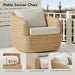 CHITA 360° Swivel Patio Wicker Chairs Set of 2, Fully Assembled, Brown
