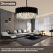 Luxurious Black 24 Inch Crystal Chandelier Dimmable