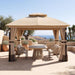 Patio Gazebo 10x12 Khaki Weatherproof Aluminum Frame