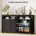 60 Inches Sideboard Buffet Cabinet with Storage and 4 Doors, Black