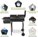 Outdoor Charcoal Grill with Cover, Large Barrel BBQ Grill with Offset Smoker, Great for Camping Patio Backyard Garden Party Picnic Beach, Large 420.SQ.IN Cooking Area, 2 Screwdrivers - Black