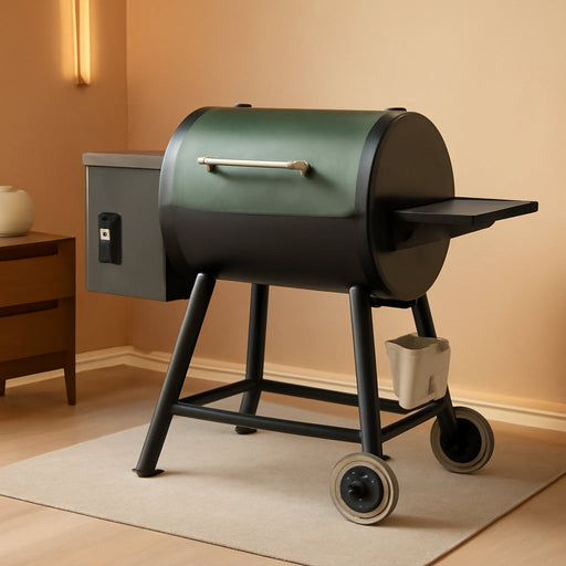 Electric Pellet Grill 456 SQ.IN Cook Area Pellet Smoker with Auto Feed & PID Controller 500°F Max Temperature 8 in 1 BBQ Grill with Meat Probe & Side Table with Hooks Perfect for Outdoor BBQ