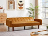 Brown PU FullGrain Leather SpaceSaving ThreeSeater Sofa