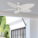 Ceiling Fans Palm Island Tropical 52 Inch Ceiling Fan, Outdoor Ceiling Fan with Pull Chain, Dual Mount 5 Palm Leaf Blade Design, ETL Wet Rated, White (50200-01)