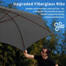10FT Patio Umbrella Outdoor Market Umbrella with Crank and Tilt, 8 Flexible Fiberglass Ribs, Uv-Resistant Waterproof Canopy for Patio, Deck, Garden, Backyard, Gray