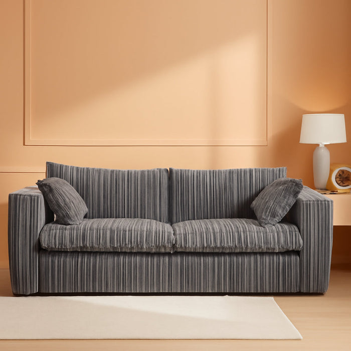 76-Inch Upholstered Premium Bean Bag Sofa DarkGrey