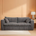 76-Inch Upholstered Premium Bean Bag Sofa DarkGrey