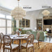 23.62In Large White Rattan Chandeliers Light Dining Room 6-Light