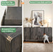 Fluted 6 Drawer Dresser 63" Long with Pine Handles, Black