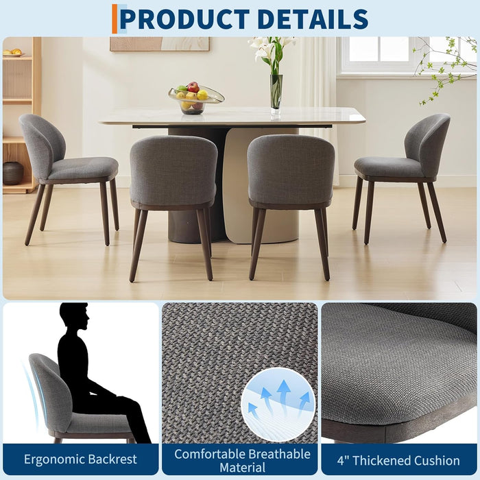 Dining Chairs Set of 2,Modern Upholstered Kitchen Chairs with Ergonomic Back Support,265 LBS Capacity Dining Room Chairs with Wood Legs for Kitchen Dining Room Restaurant