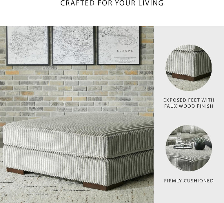 Lindyn Contemporary Square Tufted Upholstered Oversized Accent Ottoman, Light Gray