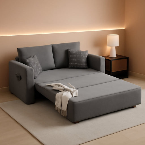 Light Grey EightySevenInch Convertible Sleeper Sofa