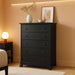 Sonoma Traditional 5-Drawer Tall Dresser for Bedroom, Functional Bedroom Dresser Chest of Drawers 17.75" D X 31.5" W X 44.75" H, Washed Black