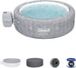 Saluspa Sicily Airjet 7 Person Inflatable Hot Tub round Portable Outdoor Spa with 180 Soothing Airjets and Insulated Cover Gray