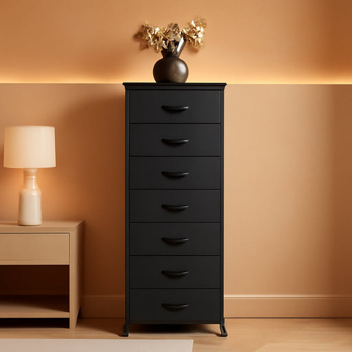 Black Tall Dresser with 7 Drawers