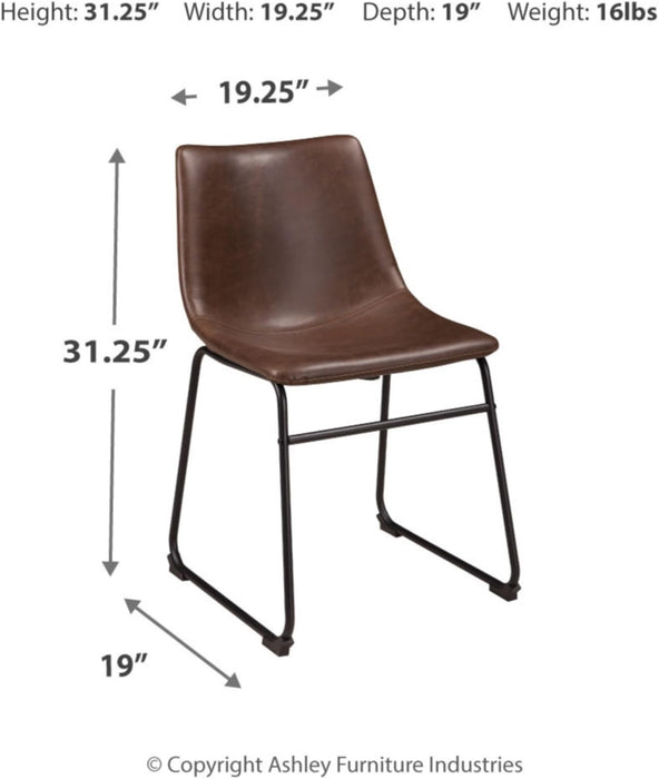 Mid Century Centiar 18.75" Dining Bucket Chair, 2 Count, Black and Brown