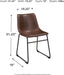 Mid Century Centiar 18.75" Dining Bucket Chair, 2 Count, Black and Brown