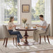 Upholstered Dining Chairs Set of 4, Mid Century Modern Kitchen Chairs with Back, Farmhouse Fabric Side Dining Room Chairs with Wood Legs for Dining Room Restaurant, Brown