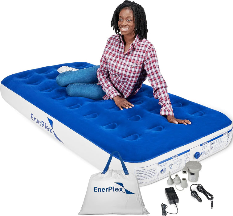 Twin/Queen Air Mattress High-Speed Pump, Never-Leak, Portable