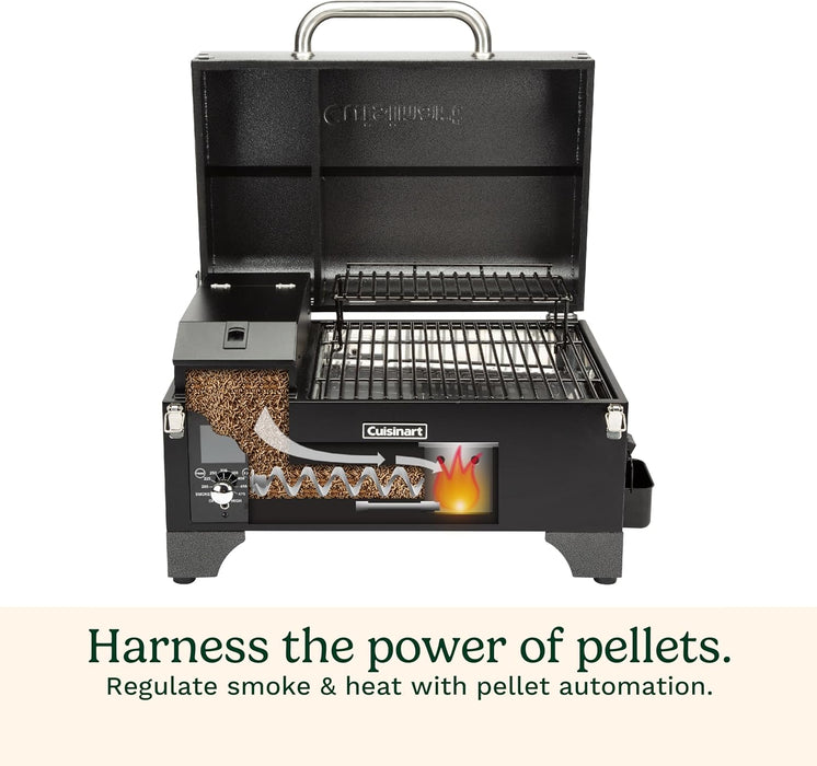 8-In-1 Portable Wood Pellet Grill and Smoker, Compact for RV, Tailgates, Camping, and Backyard Cooking, Smoky Flavor, Versatile Meat Smoker