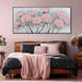 Flower Wall Art Pink Wood Wall Decor Botanical Oil Painting 32"X70" Large Artwork for Bedroom Canvas Paintings for Office
