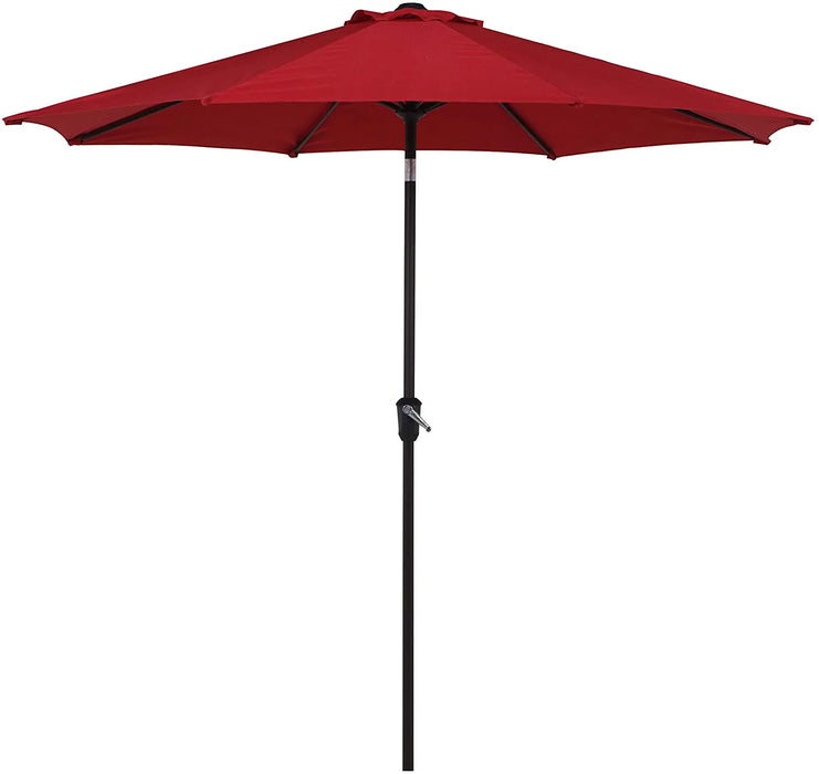 9Ft Enhanced Aluminum Umbrella W/ Tilt and Crank, Red