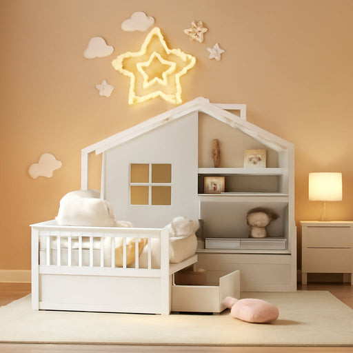 White Kids Twin Montessori PlatformBed Frame Collection