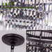 31-Inch Black Crystal Chandelier With 6-Tier Frame