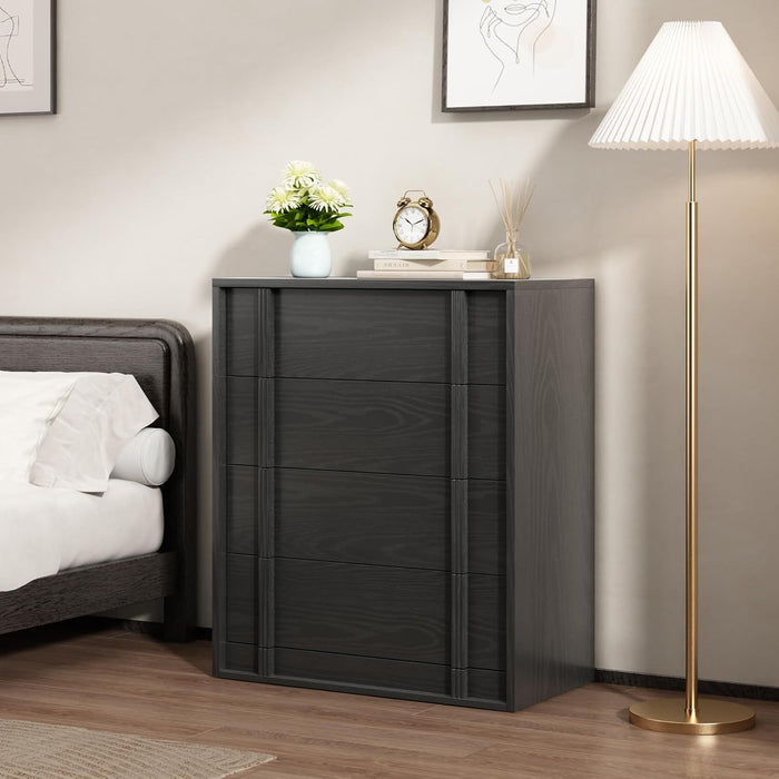 4 Drawer Dresser for Bedroom, Dresser with Vertical Handle