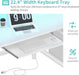 Gaming Desk with LED Lights and Power Outlets, 47 Inch Home Office Desks with Keyboard Tray, White Computer Desk with File Drawers Cabinet, Writing Table PC Desks with Monitor Stand, White