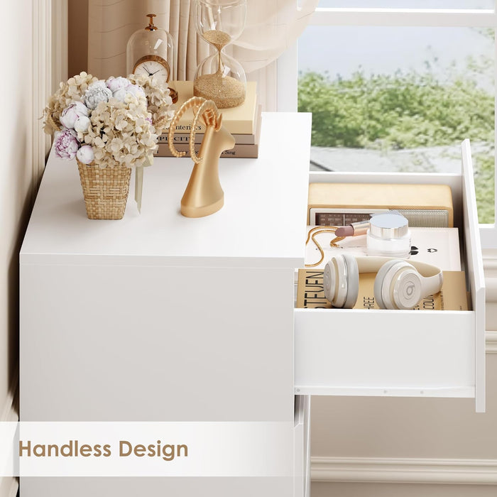 White 4 Drawer Dresser 31.5H UltraMinimalist Cabinet