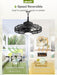 20" Outdoor Ceiling Fan with Lights, IP65 Waterproof Gazebo Fan, Plug-In Outdoor Hanging Fan Remote&App Control, 6 Speeds, 3CCT Dimmable, Caged Ceiling Fan for Gazebo, Patios, Porch,Pergola