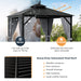 10 X 10 Feet Double-Top Hardtop Gazebo with Galvanized Steel Roof