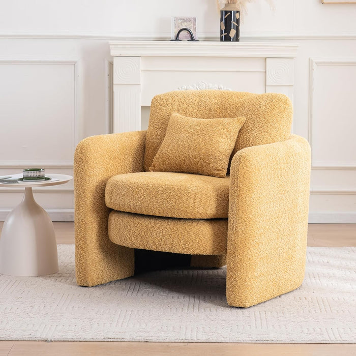 Oversized Chair for Living Room, Comfy Reading Chairs for Adults, 35.04'' Wide Single Sofa Accent Chair, Modern Chenille Large Armchair for Bedroom, Yellow
