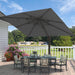 9' X 12' Cantilever Patio Umbrella Rectangular Outdoor Large Offset Umbrellas with 7 Tilts Adjustable 360°Rotation for Deck Pool Garden Backyard, Grey